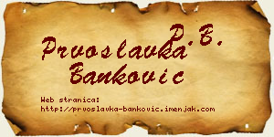 Prvoslavka Banković vizit kartica